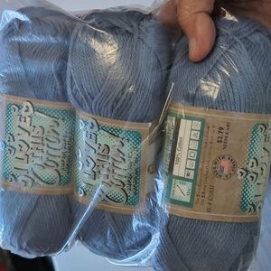I Love This Cotton Yarn in Stonewash Blue- Set Of Three- Brand New